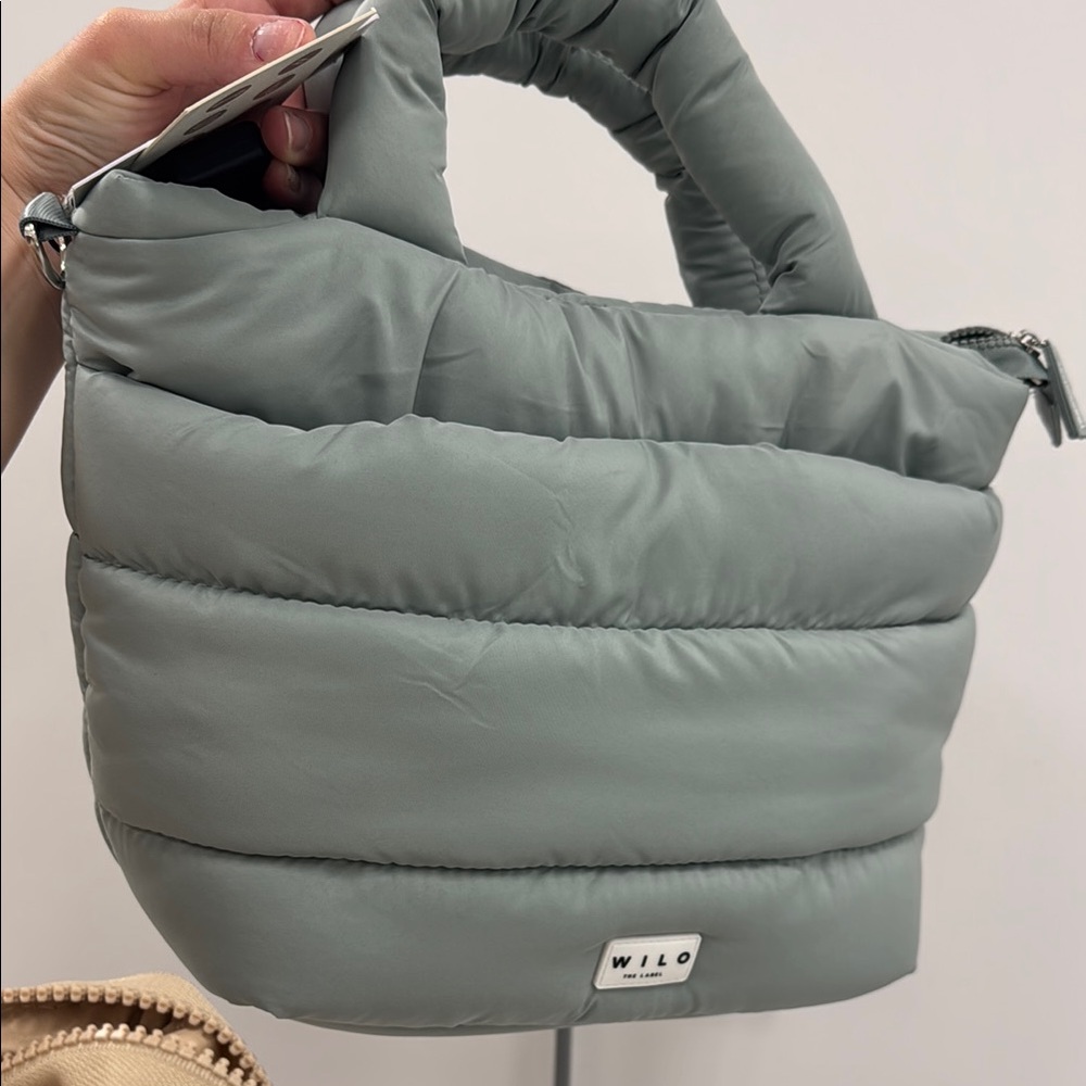 Wilo Sage green Puffer Tote Bag